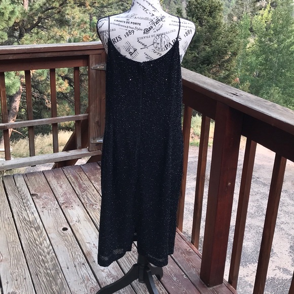 Sparkling Marina Black Beaded Party Dress Size 14 - Picture 6 of 12